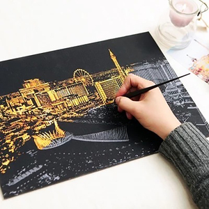 Creativos estudiantes hechos a mano personalidad <span class=keywords><strong>dan</strong></span> regalos ciudad brillante escena nocturna pintar y rayar - Product Image 5
