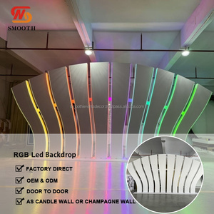 SMOOTH Led White Acrylic <b>Fan</b>-shaped Backdrop <b>Wall</b> Multi Layer Wedding Backdrop Arch For Wedding Decoration - Product Image 2