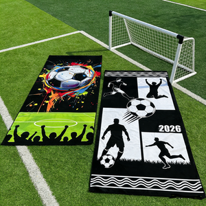 Nouvelle <span class=keywords><strong>serviette</strong></span> de plage 2026 sur le thème du football, en microfibre ultra-fine, séchage rapide, légère, rayée, de luxe, pour adultes - Product Image 2