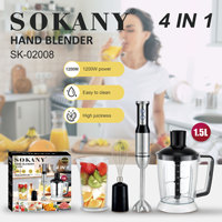 Vente chaude Appareils de cuisine portables 1200w 4 en 1 Smoothies Blender Grinder et Electric Immersion Stick Hand Blender Set