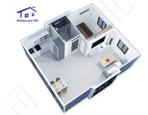 Villa Capsule Modulaire Préfabriquée Facile à Installer, Pliable et Extensible, pour Habitation Familiale, Bureau ou Hôtel - Product Image 6