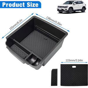 QEEPEI ABS Insert de stockage pour VW <span class=keywords><strong>Tiguan</strong></span> 2 MK2 2017-2023 Console de voiture Plateau central Organisateur Accoudoir Organisateurs de voiture Accessoires - Product Image 3