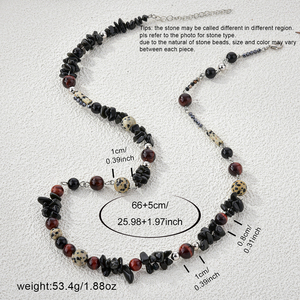 Ensemble de bijoux tendance pour femmes, collier/boucles d'oreilles/bracelet en obsidienne noire, agate rouge, onyx noir naturel, œil de tigre - Product Image 2