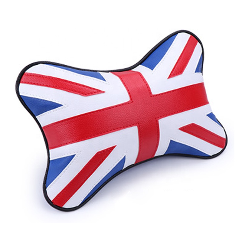 Автомобильная подушка для шеи Union Jack Occipital, кожаный подголовник, мягкая подушка для Mini Cooper F60, F55, F56, F54, R55, R56, R60, Countryman, Clubman