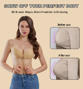 Reggiseno Adesivo <span class=keywords><strong>Push</strong></span>-<span class=keywords><strong>up</strong></span> Personalizzato per Donna, Modello Solido Senza Schienale con Spalline, Senza Ferretto e con Supporto - Product Image 2