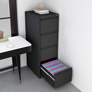 4-<b>Drawer</b> Steel Modular Modern Lateral <b>File</b> Cabinet with Key Lock Wide <b>Drawers</b> for Hospital School Office Use - Product Image 1