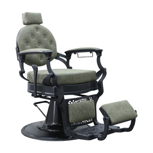 Sillón de Barbería Plateado de Alta Gama, Estilo Vintage, Sillón de Barbería Hidráulico Reclinable Negro para Salón de Belleza - Product Image 6