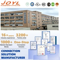 Connecteur étanche assemblé M16, indice de protection IP67/IP68, 250V 15A, avec contacts plaqués or et boîtier en nylon PA66 pour servomoteurs