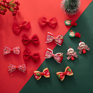 2 Piezas de Pasadores para el Cabello Navideños, Lazos Rojos para el Cabello de Año Nuevo, Juego de Pinzas <span class=keywords><strong>con</strong></span> <span class=keywords><strong>Cinta</strong></span>, Copo de Nieve, Pasadores de Resina para Niñas Pequeñas - Product Image 5