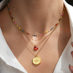 Collier pendentif cœur en acier inoxydable tendance 2025, hypoallergénique, chaîne claviculaire pour femme, cadeau - Product Image 2