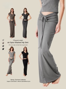 Vestido Largo Ajustado al Cuerpo Estilo Europeo y Americano, Lavado al Agua, Retro, 275G, Estilo Kardashian, para Mujer - Product Image 5