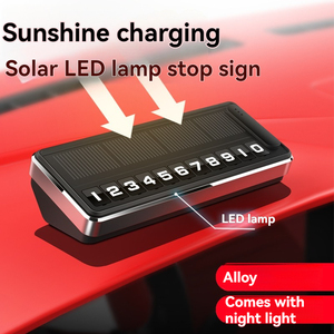 Plaque de numéro de téléphone <span class=keywords><strong>portable</strong></span> <span class=keywords><strong>temporaire</strong></span> pour voiture, recharge solaire, vente chaude, dissimule la confidentialité - Product Image 4