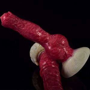 FAAK Hot Sale 8 Inch Long <b>Silicone</b> Dog Dildo Raw Beef Color G-spot Massage Animal Sex Toy Kinky Adult Sex <b>Tool</b> for Woman - Product Image 6
