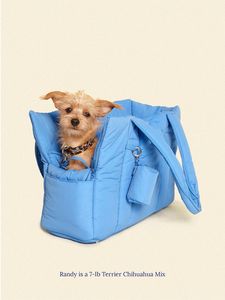 Özelleştirilmiş lüks kabarık evcil hayvan taşıyıcı seyahat Tote güvenlik kanca ve depolama cepler ile hafif naylon köpek kedi taşıyıcı - Product Image 3