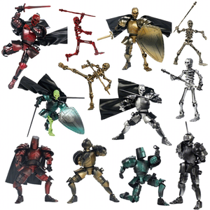 HW 2-en-1 squelette médiéval <span class=keywords><strong>chevalier</strong></span> corps complet Multi Joint poupée bricolage assemblage Puzzle jeu bureau décoration pendentif jouet modèle - Product Image 1