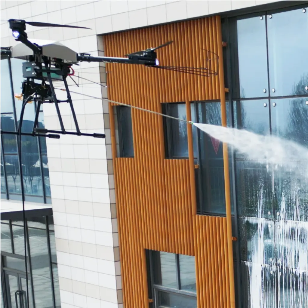 Dron SKY Tech para limpieza de ventanas, cortina de vidrio, lavado de paredes, uso de limpieza comercial, potente máquina de limpieza de fábrica