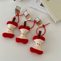 Vente directe usine : Porte-clés en peluche mignons et originaux en forme de noyau de pomme, pendentifs de sac à dos, jouets doux créatifs pour enfants, cadeaux