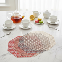 Napperons en plastique pour repas en plein air, résistants à la chaleur, antidérapants, motif floral, décoration élégante pour la table à manger à la maison