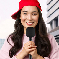 Ensemble de microphone à condensateur unique F16 avec perche d'interview en plastique, micro-cravate sans fil et bonnette anti-vent pour réunions et vlogging