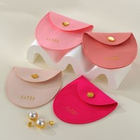 Nouveauté Coffret Magnétique Boîte Pliable Tiroir Logo Personnalisé Microfibre Rose Boucle Métallique Ovale Sac Pochette à Bijoux Ensemble Emballage Cadeau