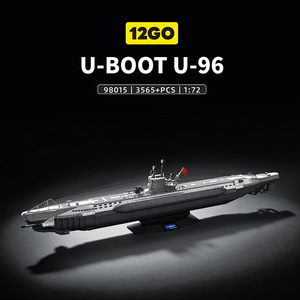 12GO 98015 Ensemble de blocs de construction du sous-marin allemand U 96 de la Seconde Guerre mondiale, 3565 pièces, modèle de navire militaire à grande échelle avec intérieur complet - Product Image 3