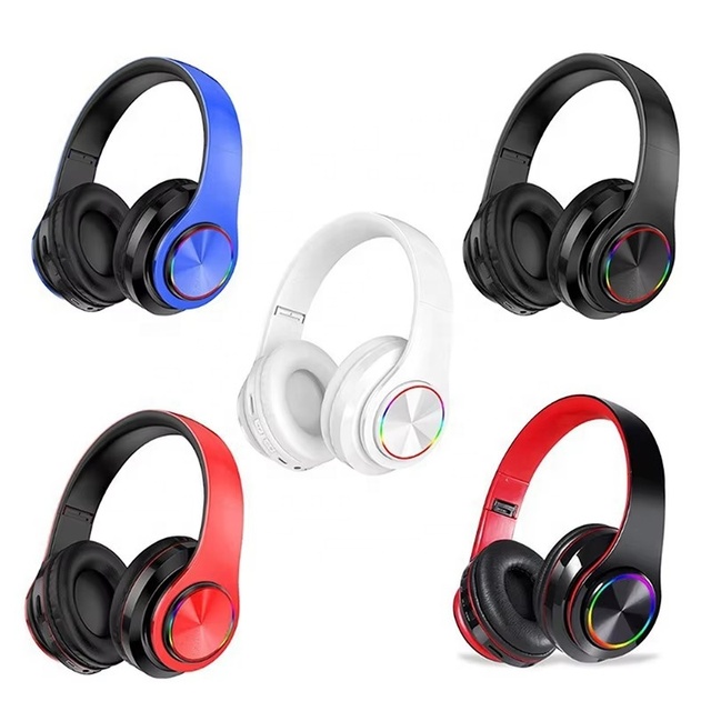 B39 OEM Customized RGB Game Wireless Headphone Foldable Stereo Sports Gaming Headset Earphone With Microphone for Pc Computer