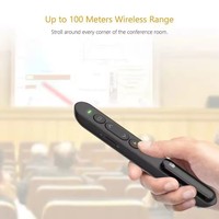 Presentador Inalámbrico con Láser Rojo, Control de Volumen, Lápiz para Pasar Páginas, Control Remoto USB 2.4GHz para Presentaciones PowerPoint