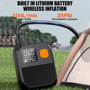 Pompe à air rechargeable pour <span class=keywords><strong>paddle</strong></span> board en ABS, <span class=keywords><strong>batterie</strong></span> 8000 mAh, haute pression 25 PSI, manomètre numérique de pression des pneus, 12 V CC pour voiture - Product Image 5