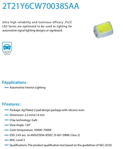 Precio de fábrica barato 2T21Y6SR00038SAA 0,06 W 20mA 2V de baja potencia Super Red White Lighting 4000K Edison Light Led Chip para coche - Product Image 2