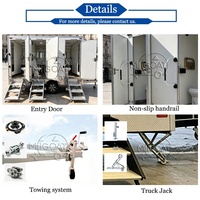 Oferta Especial: Remolque Sanitario Móvil de 3 Cabinas con Eje Tándem, Inodoro Portátil con Urinario y Lavabo para Grandes Eventos al Aire Libre y Festivales
