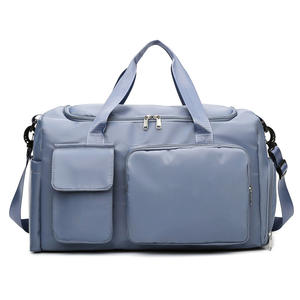 Gran oferta, bolsa de lona de viaje plegable de gran capacidad, logotipo personalizado, bolsa de equipaje de gimnasio de fin de semana, bolsa deportiva con compartimento para zapatos Oxford - Product Image 1