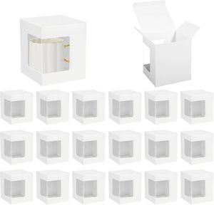 Wholesale White Gift Paper Packing Box Customized Design Coffee Cup <strong>Mug</strong> Packaging <strong>Boxes</strong> With Clear Window - Product Image 1