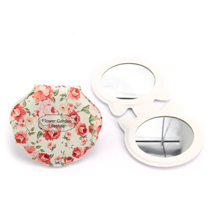 Tùy chỉnh biểu tượng Tùy chỉnh hình dạng vỏ Rose Pattern PU Pocket mỹ phẩm gương khuyến mãi quà tặng nhỏ gọn gương trang điểm - Product Image 5