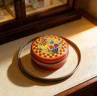 Boîte à pilules ronde et élégante JH, petite boîte à médicaments avec impression offset