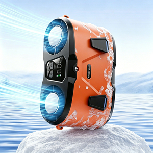 Wearable Mini Portable Led Display Dual Duct High Speed Motor Double Ice Cooling Light Rechargeable Handheld Desk <b>Fan</b> - Product Image 1