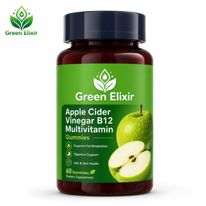 Green Elixir Vitaminas Personalizadas con Vinagre de Sidra de Manzana, B12, Multivitamínico en Gomitas para Recién <span class=keywords><strong>Nacidos</strong></span>, Apoyo Energético, Digestión e Inmunidad, 60 Unidades - Product Image 1