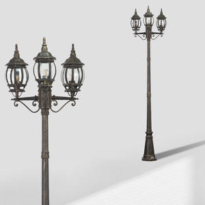 חיצוני גן ויקטוריה יוקרה עתיקים ברזל יצוק מנורת אור אלומיניום שחור הוביל רחוב אור אורות - Product Image 1