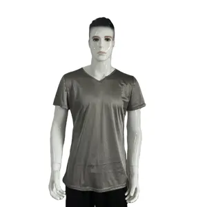 Groothandel Fabriek Produceren Hoge Kwaliteit Zilveren Stof Emf Afscherming T-Shirt