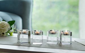 Vente en gros de porte-bougie carré en <span class=keywords><strong>cristal</strong></span> transparent K9, porte-bougie en <span class=keywords><strong>cristal</strong></span> personnalisé avec gravure laser pour cadeaux de mariage - Product Image 6