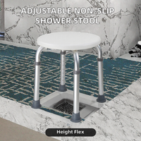 Chaise de douche pivotante réglable et détachable en aluminium pour personnes à mobilité réduite