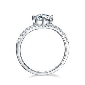 Anillo de compromiso de plata de ley 925 con baño de platino de 18 quilates y engaste de púas, con moissanita de 1 quilate D VVS, para hombre y mujer, recién llegado - Product Image 3