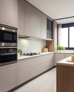 High Gloss Flat Panel White Modular Modern Kichen Cabinets Modern <b>Kitchen</b> <b>Furniture</b> Luxury Designs - Product Image 1