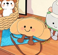 Sac bandoulière Jellycat Croissant 27CM en polyester ultra doux, peluche anime mignonne et amusante, avec fermeture éclair