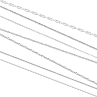 Colliers de joaillerie fine en argent sterling 925 fin, chaînes en argent sterling de type corde, trombone, croix, figaro, serpent