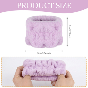 Ensemble de bandeaux absorbants doux en microfibre pour le visage et les poignets, serviettes anti-transpiration pour le lavage des mains - Product Image 2