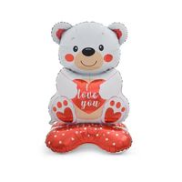 Amour ours Base 4D feuille d'aluminium ballon debout proposition Confession saint valentin feuille ballon
