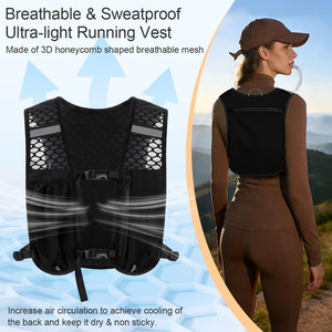 Gilet réfléchissant LED rechargeable USB coloré, taille moyenne, en nylon souple, pour la course nocturne, le cyclisme, la randonnée, avec support pratique pour téléphone portable - Product Image 2