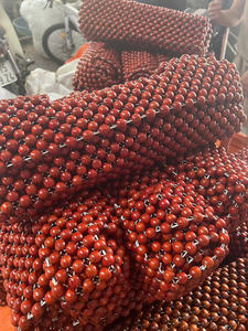 Housse de siège de voiture en perles de bois rouges de luxe, coussin de siège massant rafraîchissant, coussin en perles de bois ventilé pour l'été, pour le confort du conducteur - Product Image 5