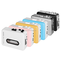 Lecteur de cassette stéréo portable rose personnalisable, enregistrement sur clé USB, lecteur de musique, retournement automatique, alimenté par batterie