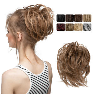 American Bun <span class=keywords><strong>Postiche</strong></span> Naturel Fluffy Long Curly Hair Lazy Bun Hairpiece Made High Quality Synthetic Hair for Foreign - Product Image 4
